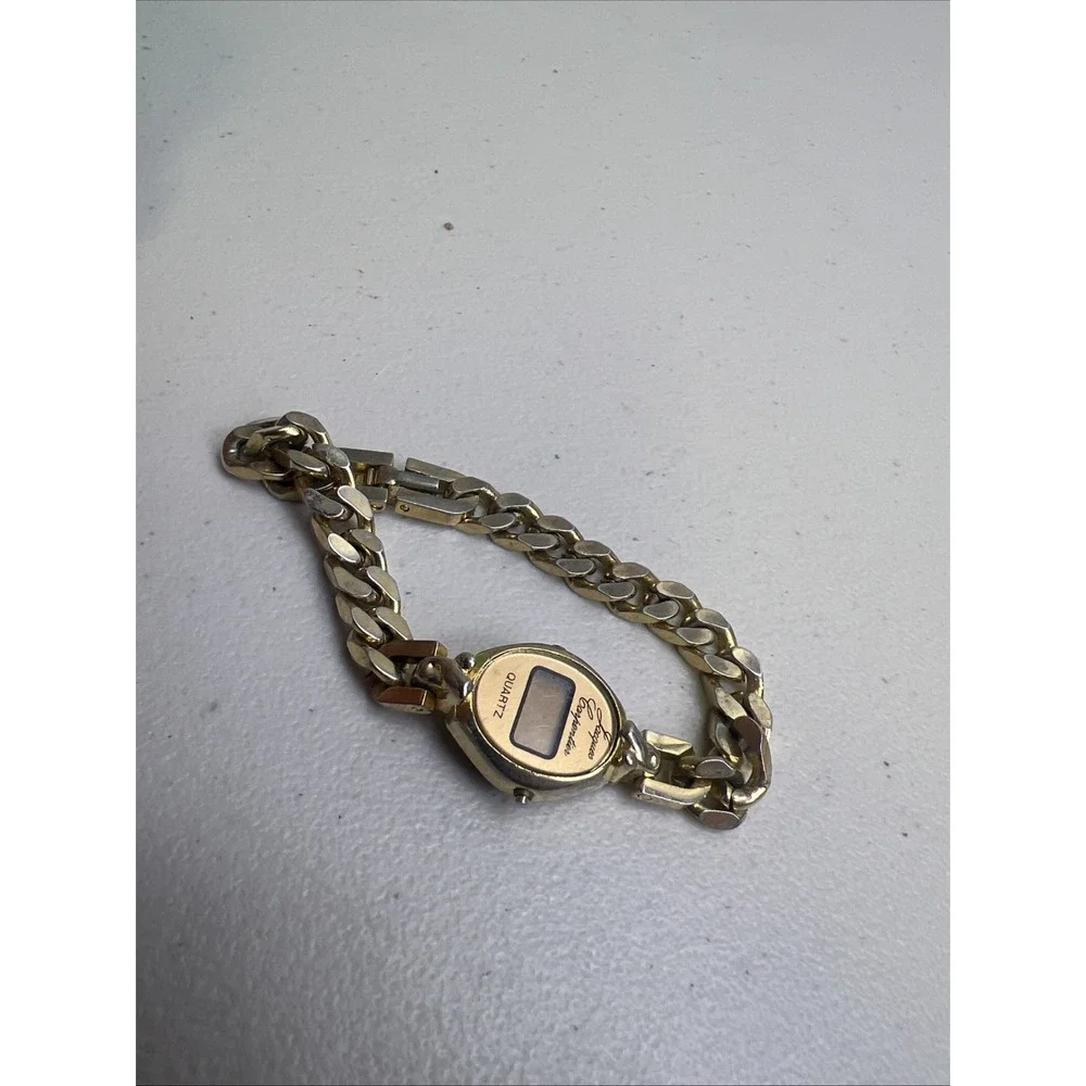 Jacques Carpenter Women's Gold Toned Bracelet Digital Wristwatch needs batt rare